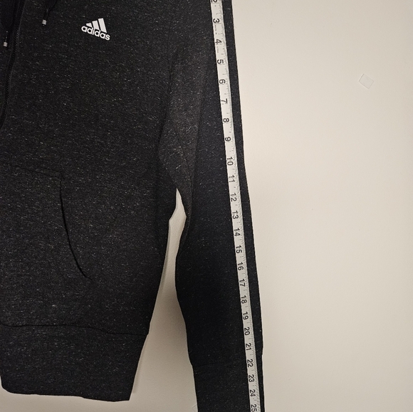 Adidas Women's Clima-Cool Hoodie Sweatshirt Full Zip Medium Dark Heather Grey - Picture 10 of 10